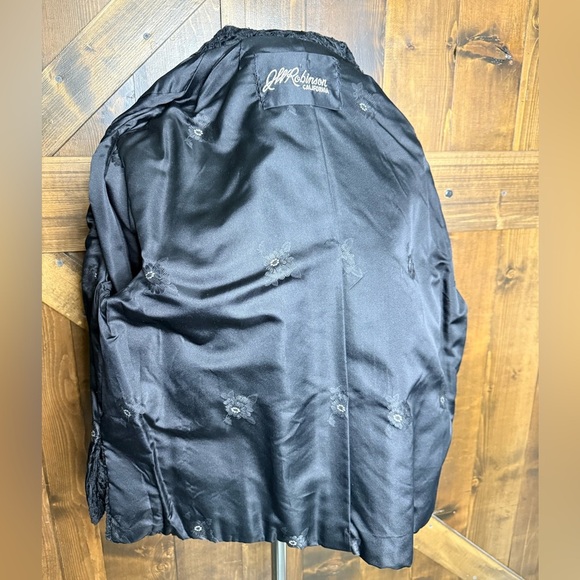 Vintage Persian Curly Lamb Swing Coat Black Round Buttons Short Size M - Picture 7 of 12